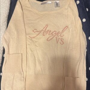 Victoria's Secret Cream Sweater with Pink Embroidery